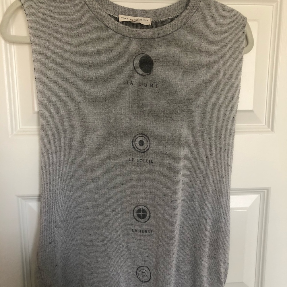 Truly Madly Deeply Soft-Knit Tee, Cut-off Sleeves